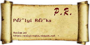 Pályi Réka névjegykártya